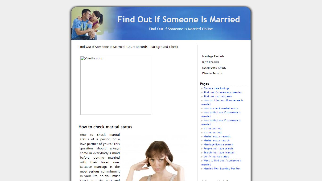 Find Out If Someone Is Married » How to check marital status